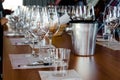 Wine tasting table Royalty Free Stock Photo