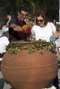 Wine tasting from a traditional barrel in Koilani village, Cyprus