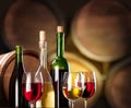 Wine tasting in the wine cellar. Royalty Free Stock Photo