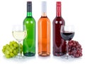 Wine tasting wines red white rose alcohol grapes isolated Royalty Free Stock Photo