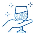 wine testing doodle icon hand drawn illustration