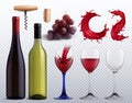 Wine Transparent Set Royalty Free Stock Photo