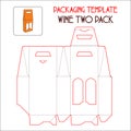 WINE TWO PACK PACKAGING TEMPLATE VECTOR