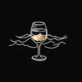 Wine vector logo. Wine list design element. Wine glass illustration Royalty Free Stock Photo