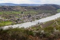 Panoramic view on the valley of the river Moselle Royalty Free Stock Photo