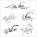 Wine, vine, lettering, logos vector