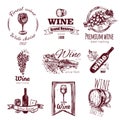 Wine Vintage Badge Set