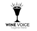 Wine voice logo design concept stock vector