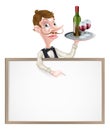 Wine Waiter Sign Royalty Free Stock Photo