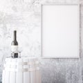 Wine and white frame Royalty Free Stock Photo