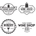 Wine, winery logo or icon, emblem. Label for menu design restaurant or cafe. Vintage templates