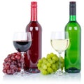 Wine wines bottle glass alcohol beverage grapes square isolated on white Royalty Free Stock Photo