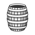 Wine Wooden Barrel Icon on White Background. Vector