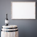 Wine and wooden frame Royalty Free Stock Photo