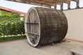 Wine wooden oak barrel photo Royalty Free Stock Photo