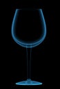 Wineglass 3D rendered xray blue Royalty Free Stock Photo