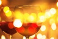 Wineglass on bokeh background Royalty Free Stock Photo