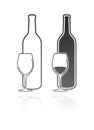 Wineglass and bottle icon