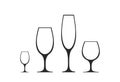 Wineglass icon set. different wine glasses. isolated vector image