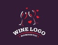 Wineglass logo - vector illustration, emblem design Royalty Free Stock Photo