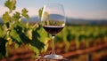 Wineglass on vineyard table, enjoying nature's drink, generated by AI Royalty Free Stock Photo