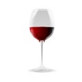Wineglass On White. Red Wine Glass Realistic