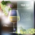 Wineglass of white wine and grapes Royalty Free Stock Photo