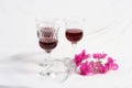Wineglasses with flowers