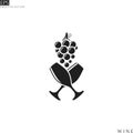 Wineglasses with grape. Logo Royalty Free Stock Photo