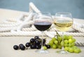 Wineglasses and grapes