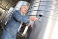 Winegrower with glass of wine