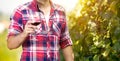 Winegrower with wine glass