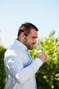 Winemaker tasting wine Royalty Free Stock Photo