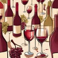 Winemaking and wine tasting culture, from the field to the glass. Royalty Free Stock Photo