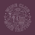 Winemaking, wine tasting graphic design concept