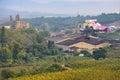 Wineries of the Marques de Riscal in the Rioja alavesa in autumn season, Spain Royalty Free Stock Photo