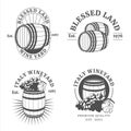 Winery logos set. Royalty Free Stock Photo