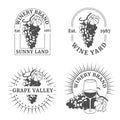 Winery logos set. Royalty Free Stock Photo