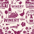 Winery seamless pattern or background. Vector illustration.