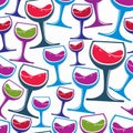 Winery theme vector seamless pattern, decorative stylish wine go