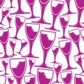 Winery theme vector seamless pattern, decorative wine glasses