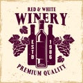Winery vector colored emblem in vintage style