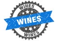 Wines stamp. wines grunge round sign.