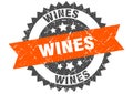 Wines stamp. wines grunge round sign.