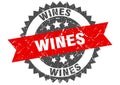 wines stamp. wines grunge round sign.