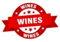 wines round ribbon isolated label. wines sign.