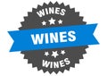 wines sign. wines circular band label. wines sticker