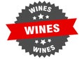 wines sign. wines circular band label. wines sticker