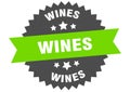 wines sign. wines circular band label. wines sticker