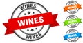 wines stamp. round band sign set. label